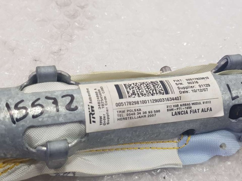 Recambio de airbag cortina delantero izquierdo para fiat nuova 500 (150) pop referencia OEM IAM 517829810 34024860 TRW