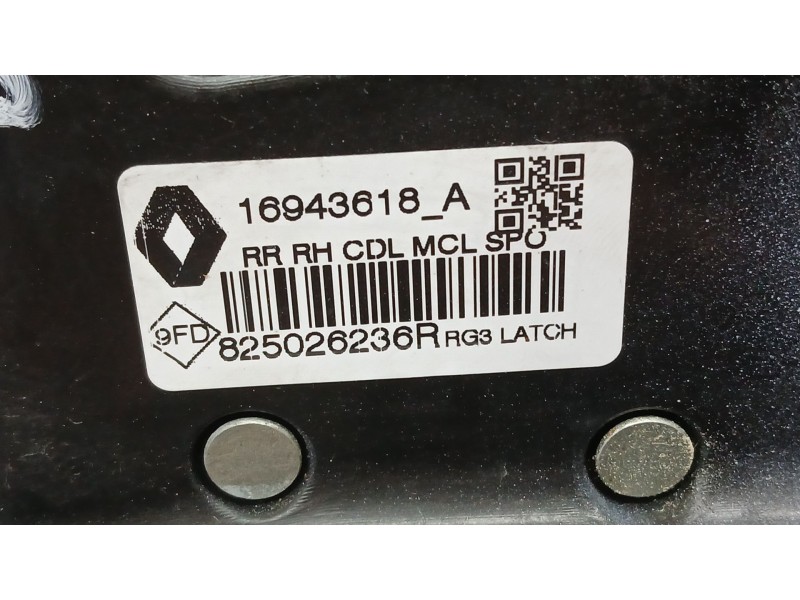 Recambio de cerradura puerta trasera derecha para renault talisman (lp_) 1.5 dci 110 referencia OEM IAM 825026236R  16943618A