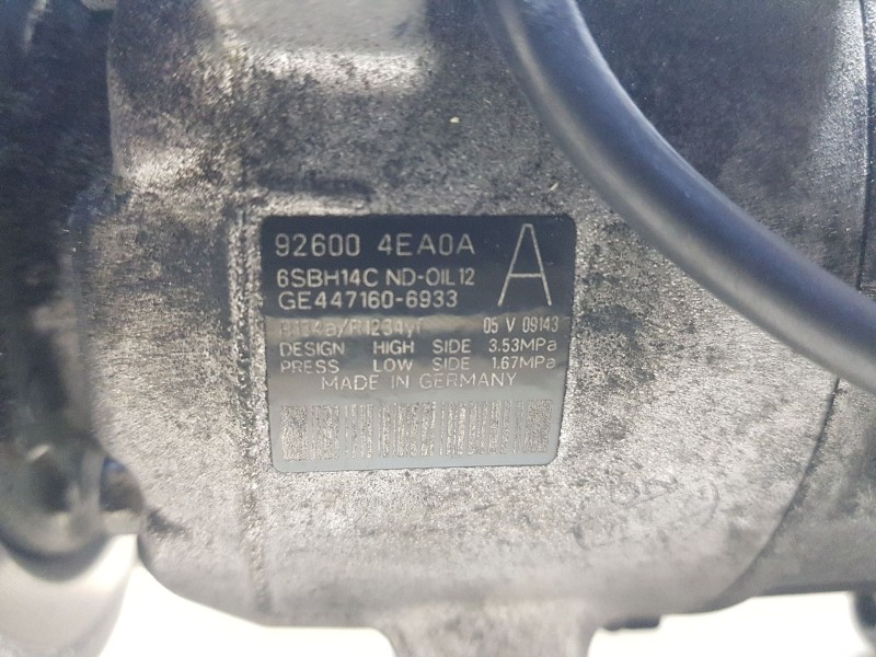 Recambio de compresor aire acondicionado para renault talisman (lp_) 1.5 dci 110 referencia OEM IAM 926004EA0A  GE4471606933