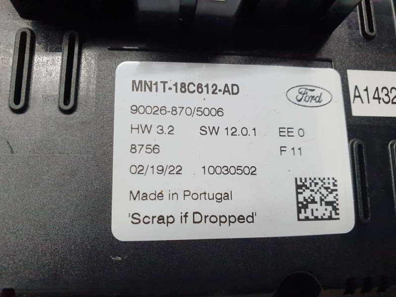 Recambio de mando climatizador para ford puma hybrid titanium referencia OEM IAM MN1T18C612AD 90026870 