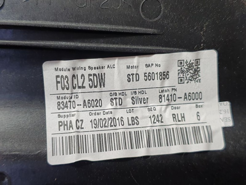 Recambio de elevalunas trasero izquierdo para hyundai i30 (gd) classic referencia OEM IAM 83470A6020  ELECTRICO 2 PINS