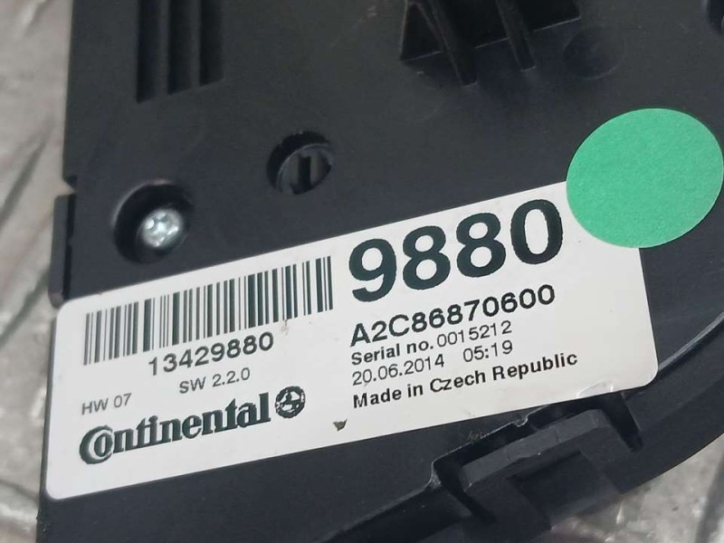 Recambio de mando climatizador para opel zafira tourer excellence referencia OEM IAM 13429880 A2C86870600 CONTINENTAL