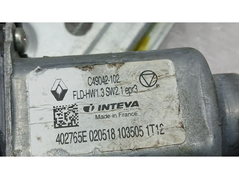 Recambio de elevalunas trasero derecho para renault talisman (lp_) 1.5 dci 110 referencia OEM IAM 827200125R ELECTRICO 2 PINS C4