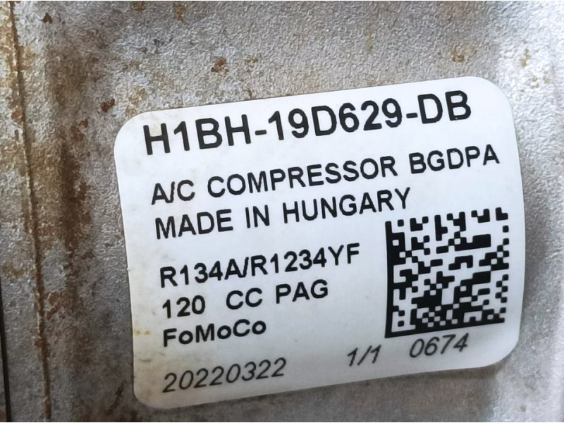 Recambio de compresor aire acondicionado para ford ecosport (cr6) st-line referencia OEM IAM H1BH19D929DB 20220322 