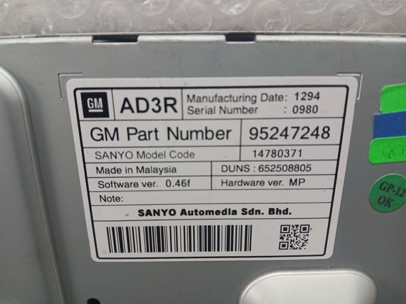 Recambio de sistema navegacion gps para opel zafira tourer excellence referencia OEM IAM 95247248 14780371 SANYO