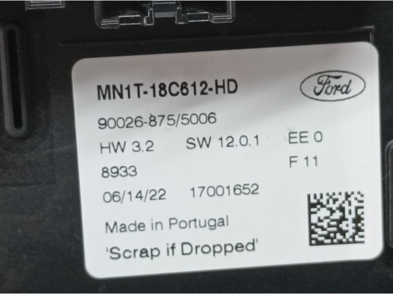 Recambio de mando climatizador para ford ecosport (cr6) st-line referencia OEM IAM MN1T18C612HD  