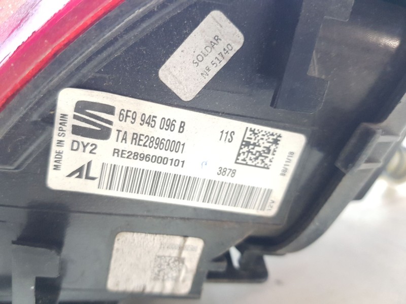 Recambio de piloto trasero derecho para seat arona style edition referencia OEM IAM 6F9945096B  EXTERIOR