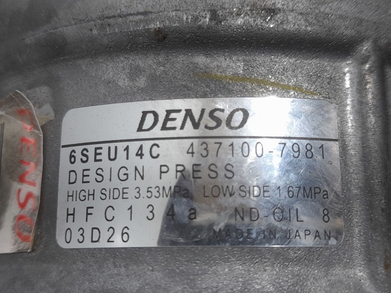 Recambio de compresor aire acondicionado para audi a5 (8t3) 2.7 tdi referencia OEM IAM 4371007981 6SEU14C DENSO
