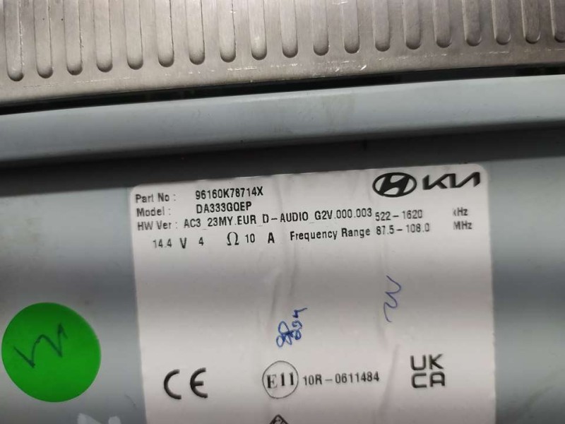 Recambio de sistema navegacion gps para hyundai i10 (ac3) essence referencia OEM IAM 96160K78714X DA333GQEP 