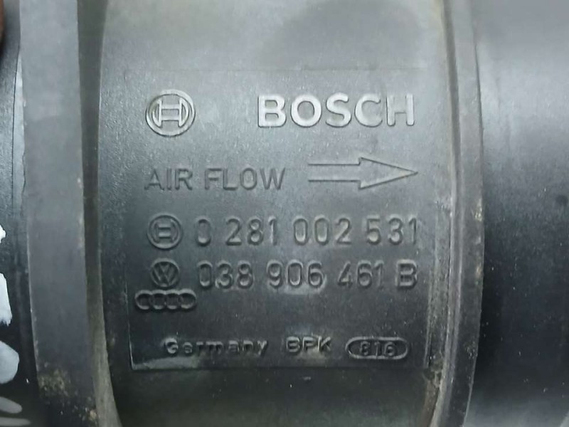 Recambio de caudalimetro para volkswagen jetta (1k2) advance referencia OEM IAM 038906461B 0281002531 BOSCH