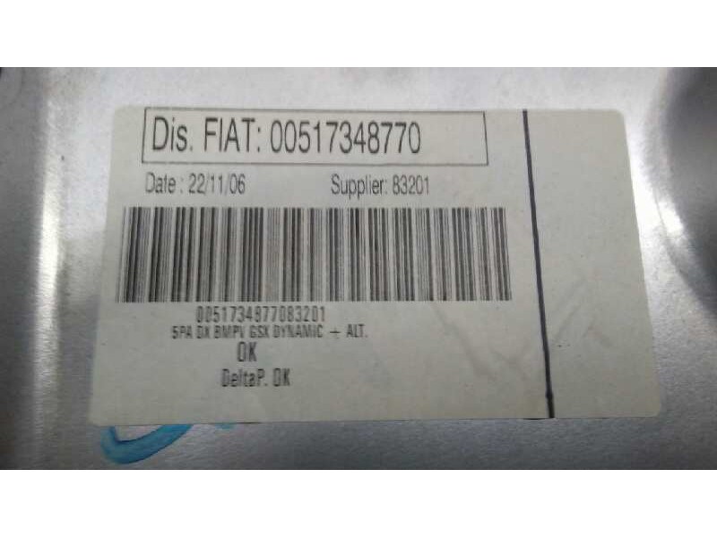 Recambio de elevalunas delantero derecho para lancia musa (184) 1.3 jtd 16v referencia OEM IAM 00517348770 2 PINS ELECTRICO