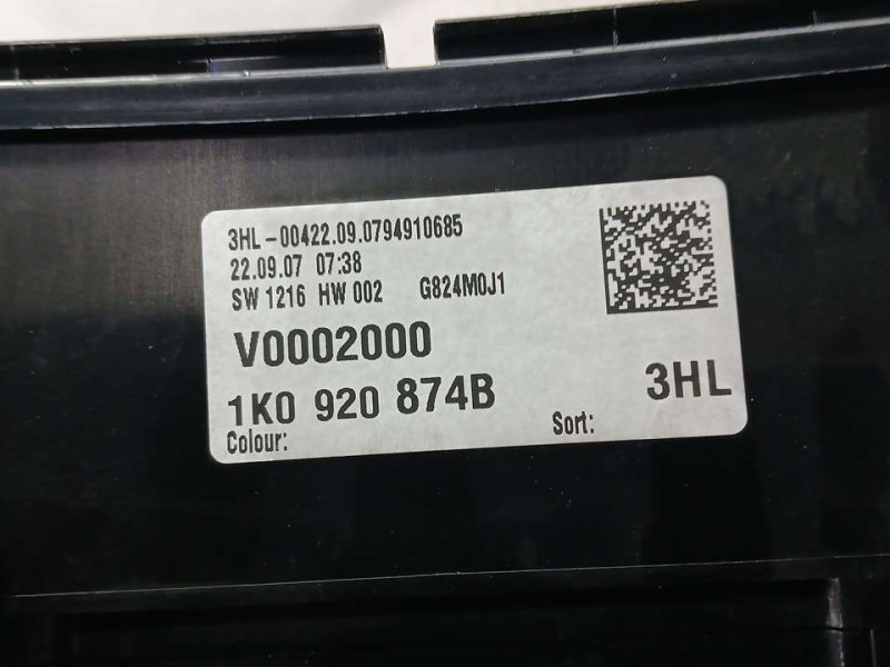 Recambio de cuadro instrumentos para volkswagen jetta (1k2) advance referencia OEM IAM 1K09208674B A2C53242767 VDO