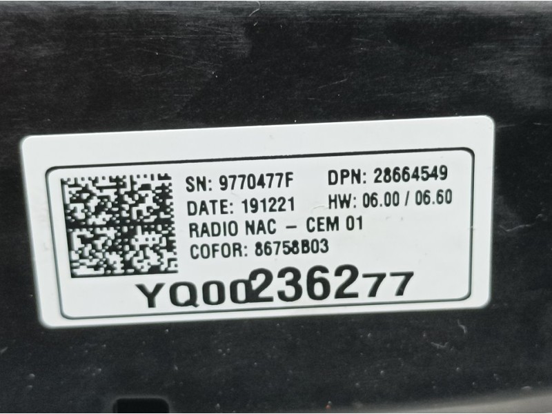 Recambio de sistema navegacion gps para opel grandland x 120 aniversario referencia OEM IAM 9770477F 28664519 