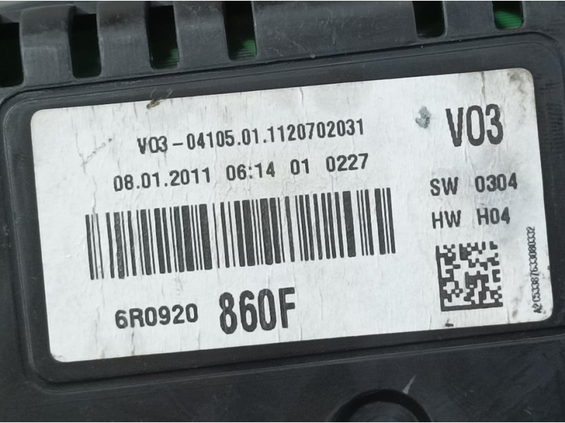 Recambio de cuadro instrumentos para volkswagen polo (6r1) advance referencia OEM IAM 6R0920860F A2C5338733 VDO