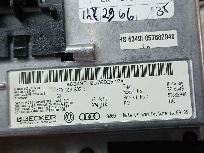 Recambio de sistema navegacion gps para audi a6 berlina (4f2) 3.0 tdi quattro (165kw) referencia OEM IAM 4F0919603B 57682940 BEC