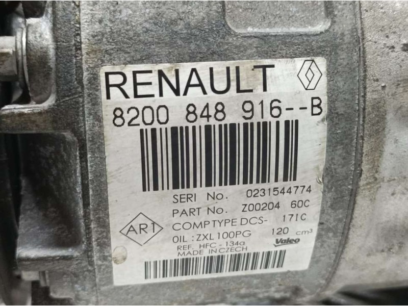 Recambio de compresor aire acondicionado para renault trafic furgón l1h1 2,9t referencia OEM IAM 8200848916B 0231544774 VALEO
