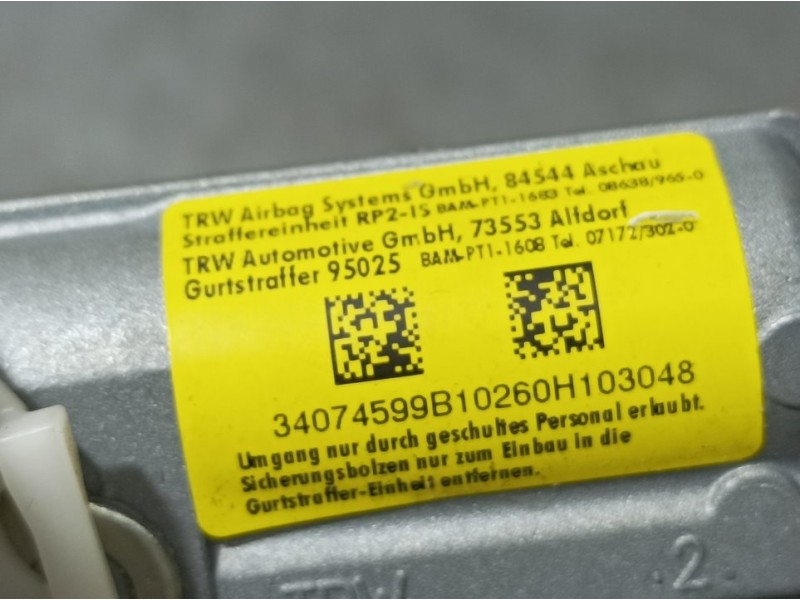 Recambio de pretensor airbag trasero derecho para mercedes-benz clase e (w212) familiar 220 cdi blueefficiency (212.202) referen