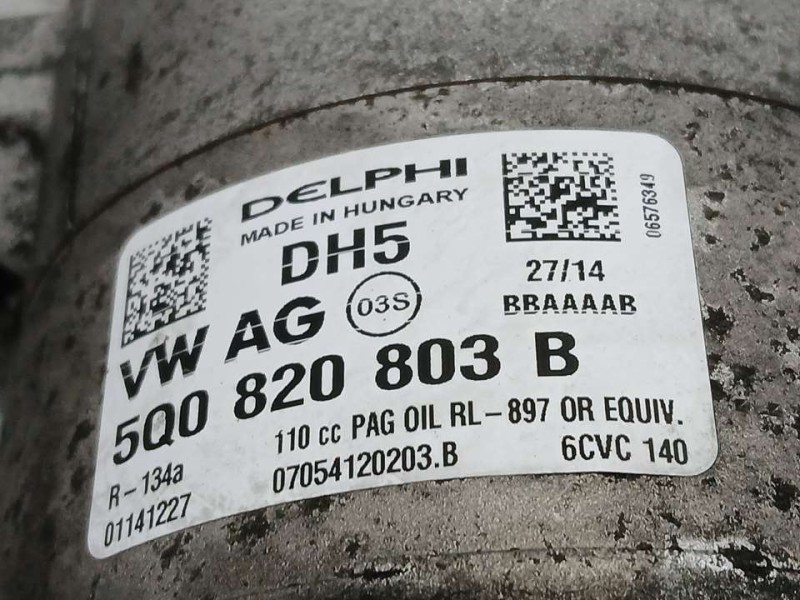 Recambio de compresor aire acondicionado para skoda octavia lim. (5e3) active referencia OEM IAM 5Q0820803B 01141227 DELPHI