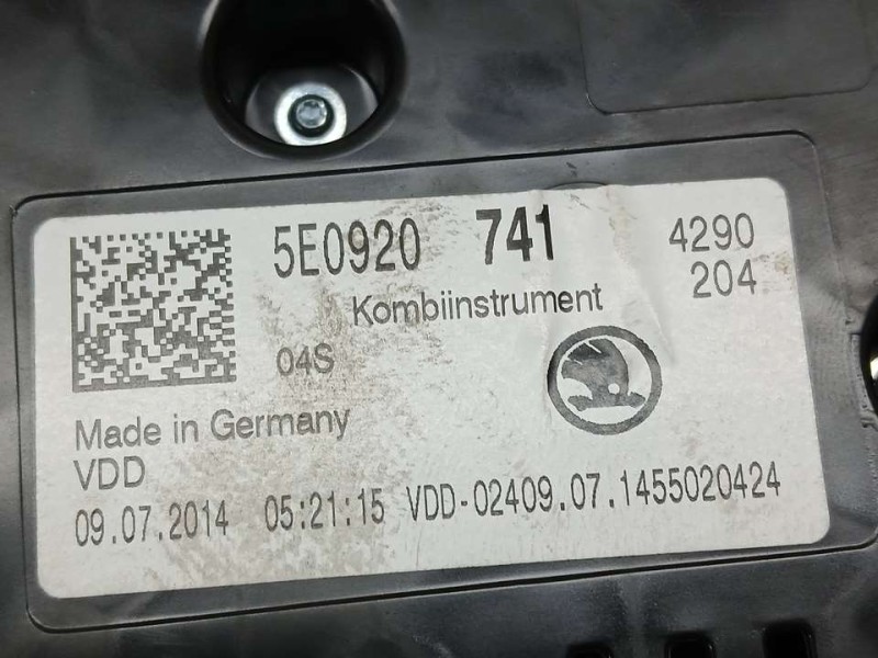Recambio de cuadro instrumentos para skoda octavia lim. (5e3) active referencia OEM IAM 5E0920741 A2C87375200 VDO
