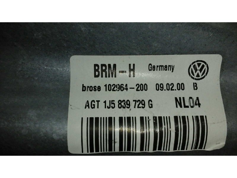 Recambio de elevalunas trasero izquierdo para volkswagen bora berlina (1j2) 1.6 referencia OEM IAM 1J5839729G 18 PINS ELECTRICO