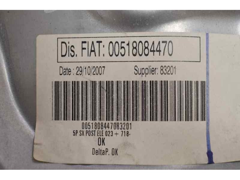 Recambio de elevalunas trasero izquierdo para lancia musa (184) platino referencia OEM IAM 00518084470  ELECTRICO 2 PINS