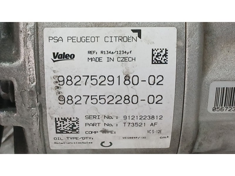 Recambio de compresor aire acondicionado para citroën c5 aircross (ac_, aj_, ar_, a4_) 1.2 puretech 130 (arhnsj) referencia OEM 