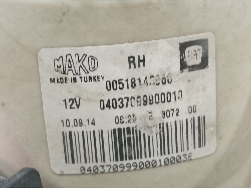 Recambio de faro antiniebla derecho para fiat doblo pop referencia OEM IAM 51933669  MAKO