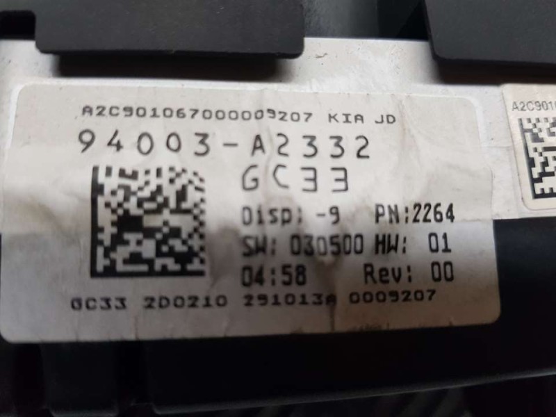 Recambio de cuadro instrumentos para kia cee´d drive referencia OEM IAM 94003A2332 A2C901067000009207 