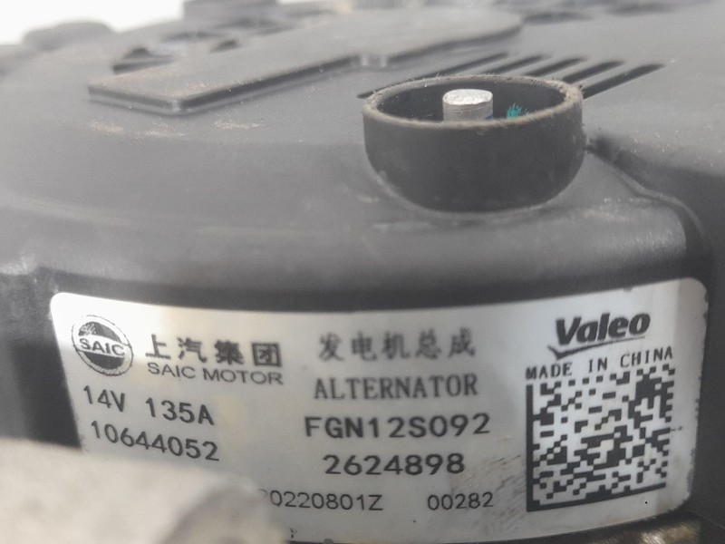 Recambio de alternador para mg zs suv (azs1) 1.0 t-gdi referencia OEM IAM 10644052 FGN12S092 VALEO