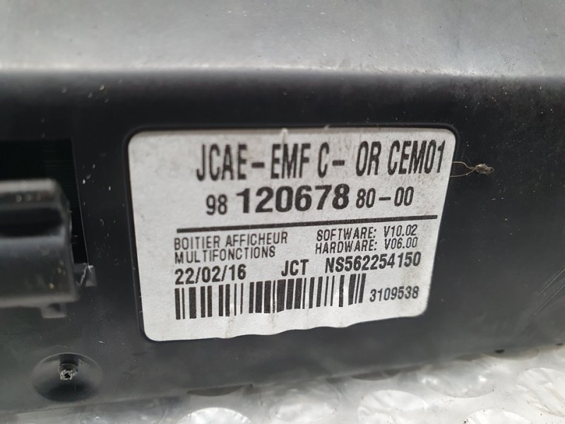 Recambio de pantalla multifuncion para citroën c-elysée exclusive referencia OEM IAM 9812067880 NS562254150 