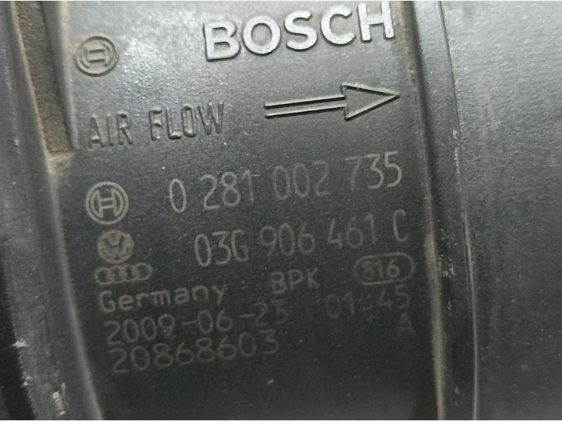 Recambio de caudalimetro para volkswagen t5 transporter/furgoneta combi 4motion (batalla larga) referencia OEM IAM 03G906461C 02