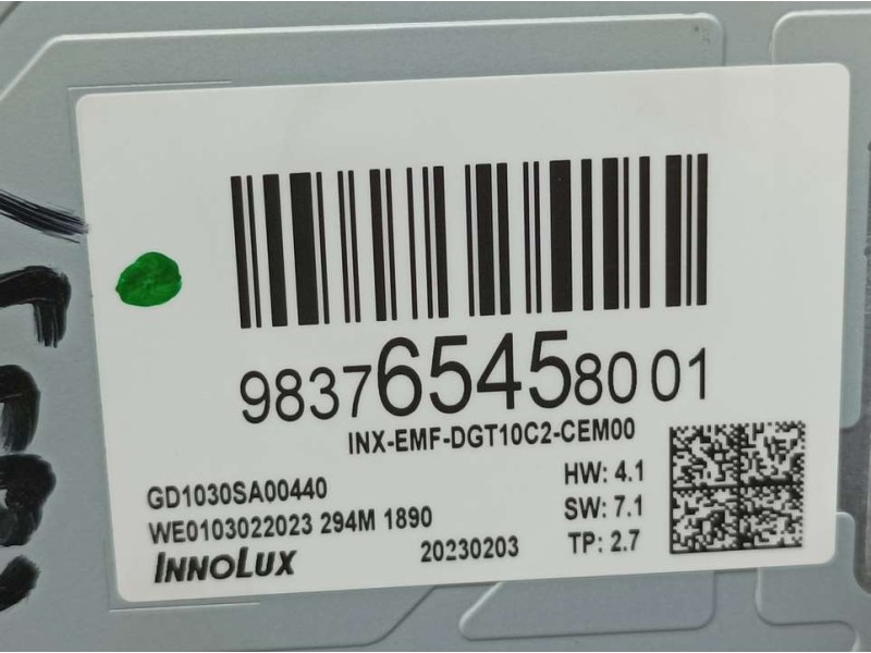 Recambio de sistema navegacion gps para peugeot 308 allure referencia OEM IAM 983765458001 GD1030SA00440 INNOLUX