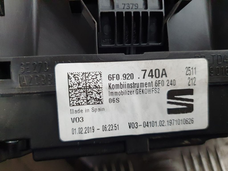Recambio de cuadro instrumentos para seat ibiza (kj1) reference referencia OEM IAM 6F0920740A A2C17414400 