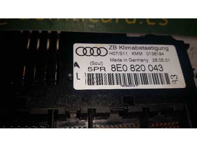 Recambio de mando climatizador para audi a4 berlina (8e) 2.0 referencia OEM IAM 8E0820043  