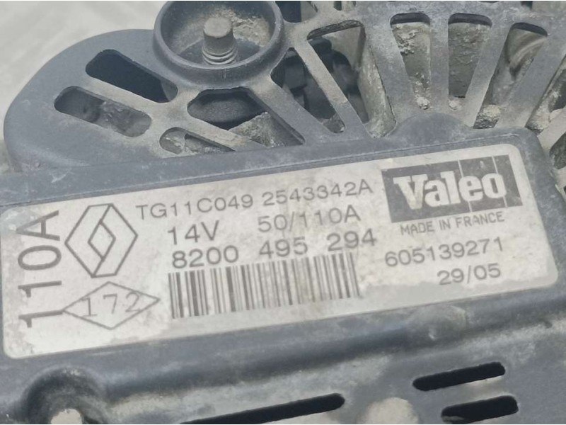 Recambio de alternador para renault megane ii classic berlina confort authentique referencia OEM IAM 8200495294 2543342A VALEO