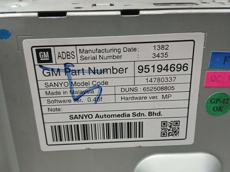 Recambio de sistema navegacion gps para chevrolet orlando ltz referencia OEM IAM 95194696 14780337 SANYO