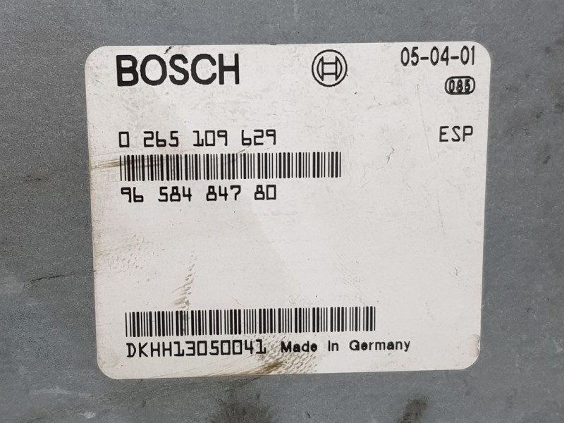 Recambio de centralita suspension para peugeot 607 (s1) pack referencia OEM IAM 9658484780 0265109629 BOSCH