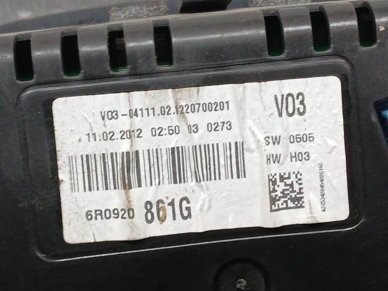 Recambio de cuadro instrumentos para volkswagen polo (6r1) advance referencia OEM IAM 6R0920861G  