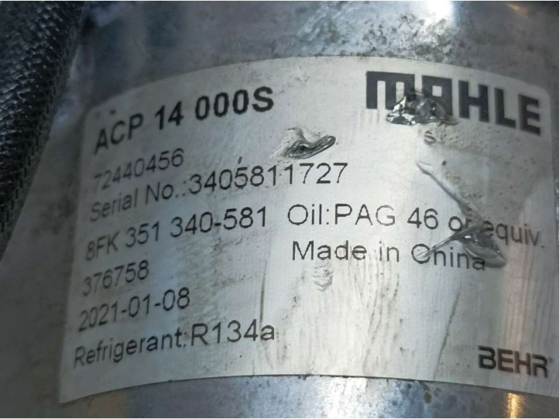 Recambio de compresor aire acondicionado para peugeot 307 break / sw (s1) break xs referencia OEM IAM 72440456 3405811727 MAHLE
