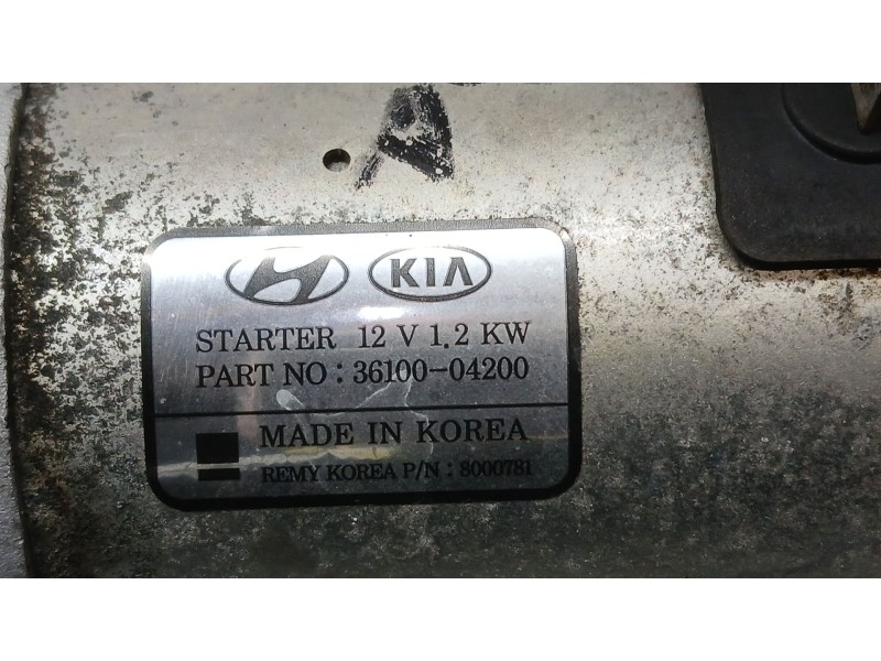 Recambio de motor arranque para hyundai kona (os, ose, osi) 1.0 t-gdi referencia OEM IAM 3610004200 REMY 8000781