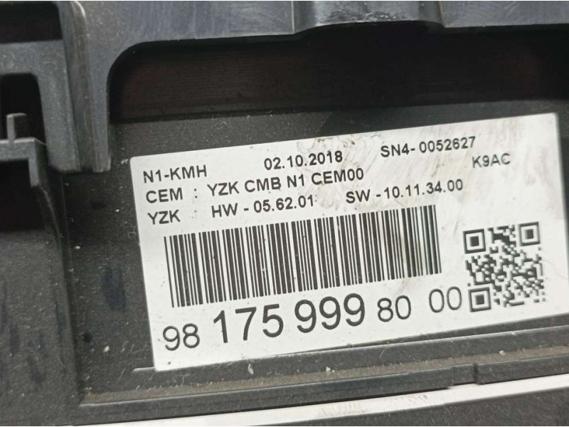 Recambio de cuadro instrumentos para citroën berlingo furgón club m referencia OEM IAM 9817599980  