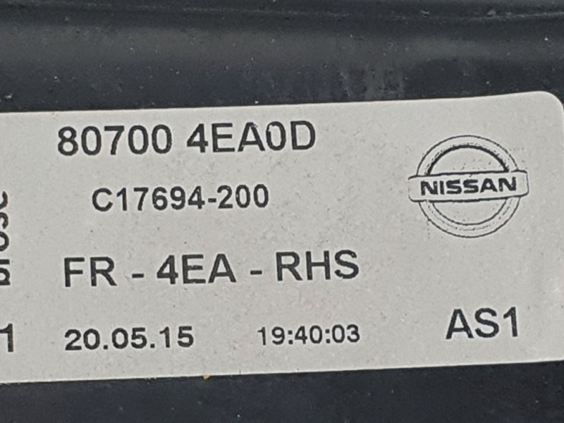 Recambio de elevalunas delantero derecho para nissan qashqai (j11) n-tec referencia OEM IAM 807004EA0D C17694200 ELECTRICO 2 PIN