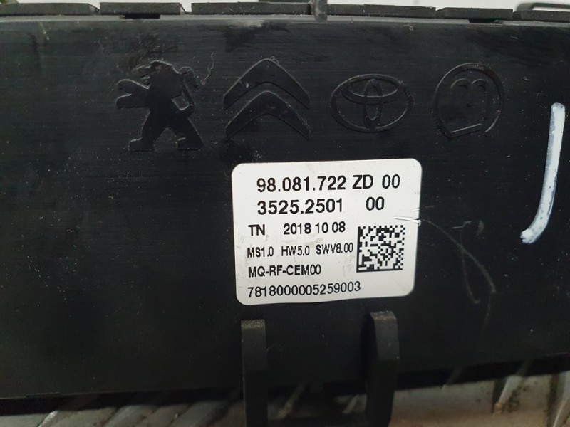 Recambio de mando climatizador para citroën berlingo furgón club m referencia OEM IAM 98081722ZD  