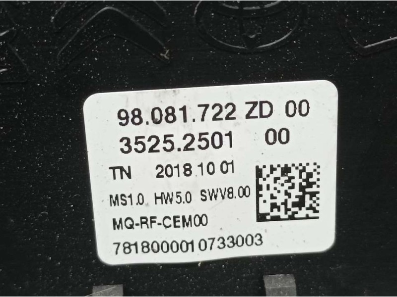 Recambio de mando calefaccion / aire acondicionado para citroën berlingo furgón club m referencia OEM IAM 98081722ZD 35252501 