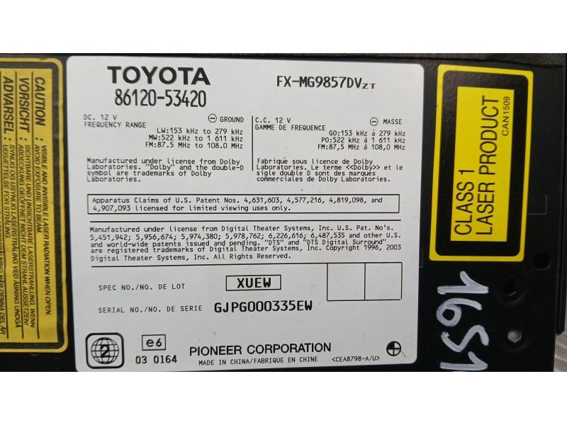 Recambio de sistema audio / radio cd para lexus is ii (_e2_) 250 (gse20) referencia OEM IAM 8642053420  