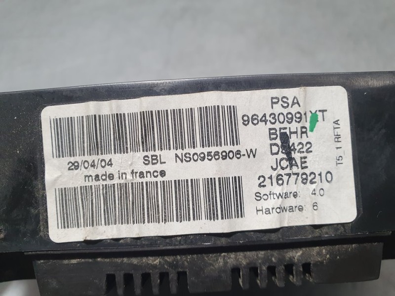 Recambio de mando climatizador para peugeot 307 cc (s1) 2.0 referencia OEM IAM 96430991XT 216779210 