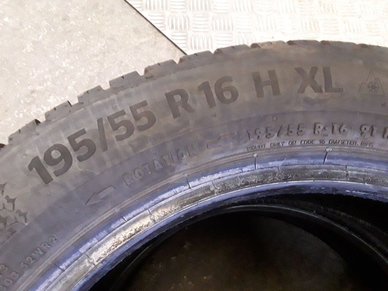 Recambio de neumatico pareja para neumaticos reutilizados - referencia OEM IAM 195551691H CONTINENTAL 195/55/16/91H
