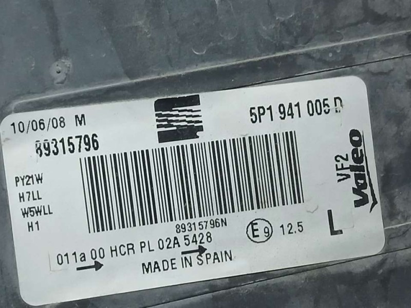 Recambio de faro izquierdo para seat leon (1p1) stylance / style referencia OEM IAM 5P1941005D 89315796 PULIR