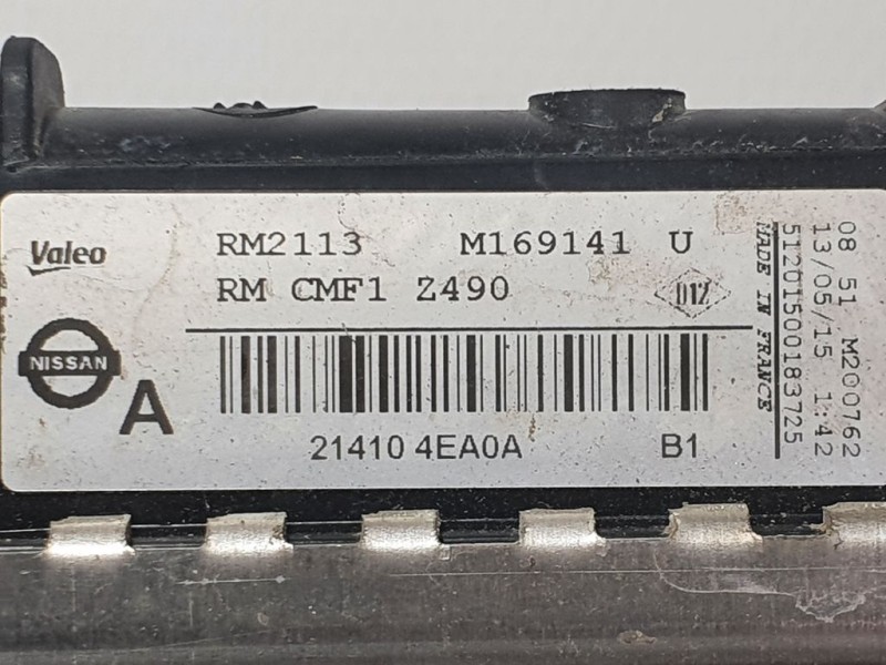 Recambio de radiador agua para nissan qashqai (j11) n-tec referencia OEM IAM 214104EA0A  VALEO