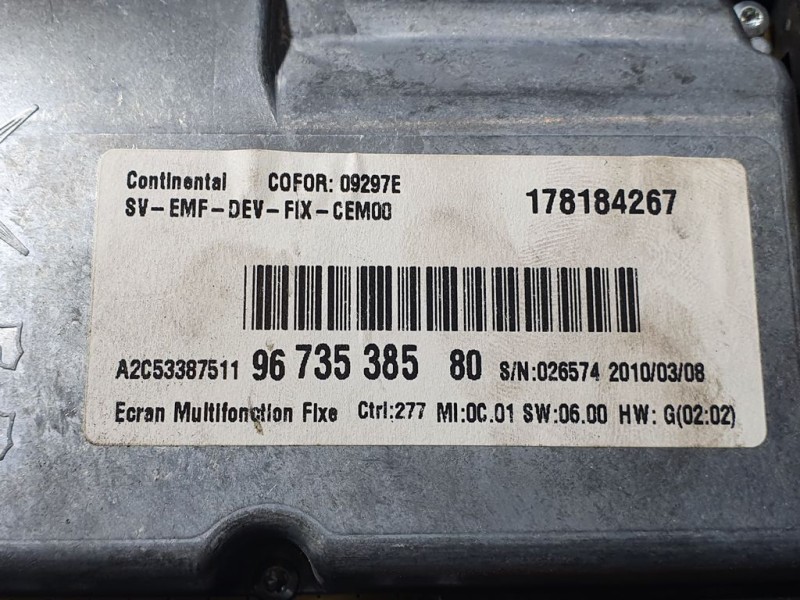 Recambio de cuadro instrumentos para citroën c4 picasso avatar referencia OEM IAM 9666852480 NS0085912A 